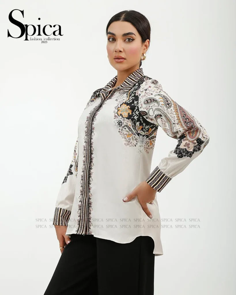 شومیز با طرح بته جقه ای ایرانی اصیل