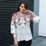 شومیز جلو بسته طرح بته جقه ای عمده