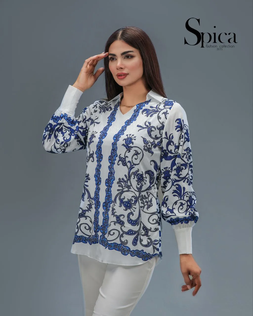 شومیز جلو بسته طرح دار عمده